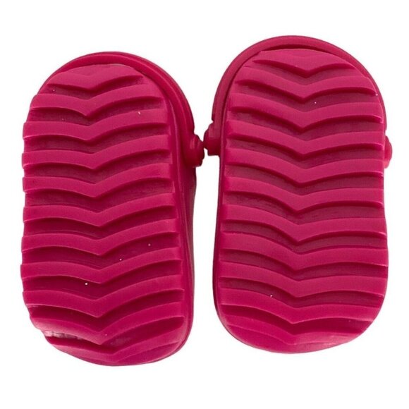 Our Generation Doll Shoe Lot Of 2 Pair Pink Plastic Clogs Silver Sparkly Flats - Picture 15 of 16